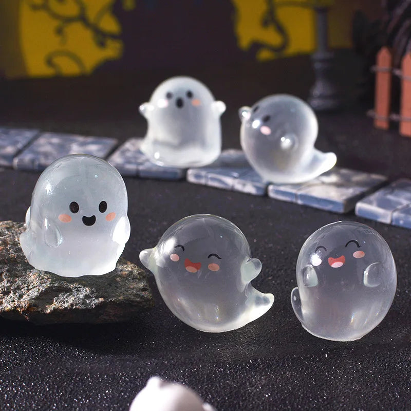 Glow-in-the-Dark Mini Ghost & Devil Figures: 6/12/24PCS Halloween Ornaments