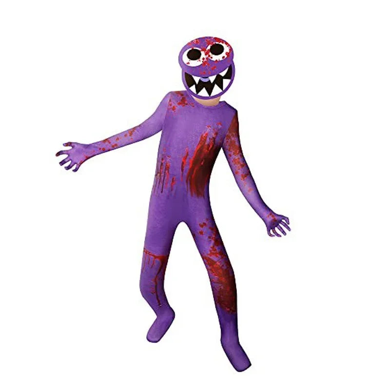 Blue Rainbow Friends Monster Jumpsuit: Horror Cosplay Costume