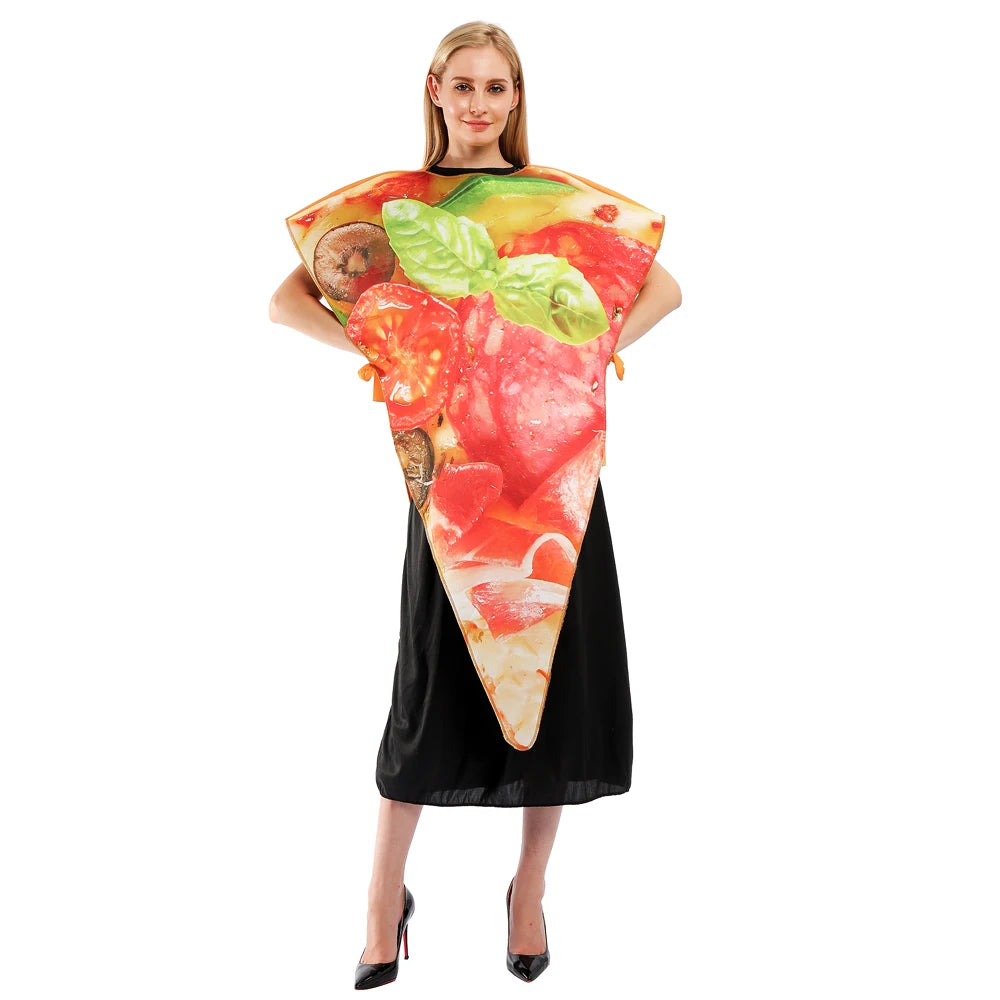 Adult Funny Pizza Costume Halloween Food Cosplay Family Group Outfits Carnival Easter Purim Fancy Dress