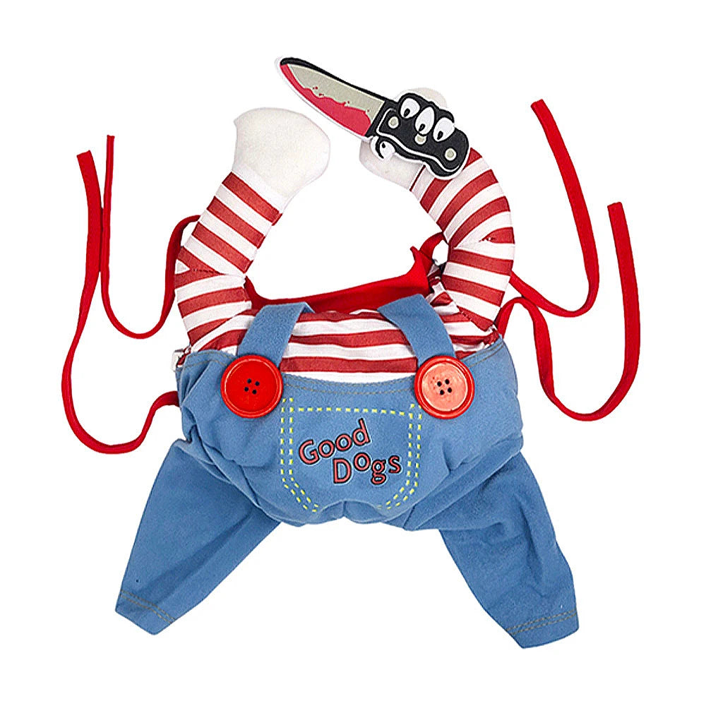 Funny Cat Cosplay Jumpsuit: Warm Halloween Pet Costume for Dogs & Cats