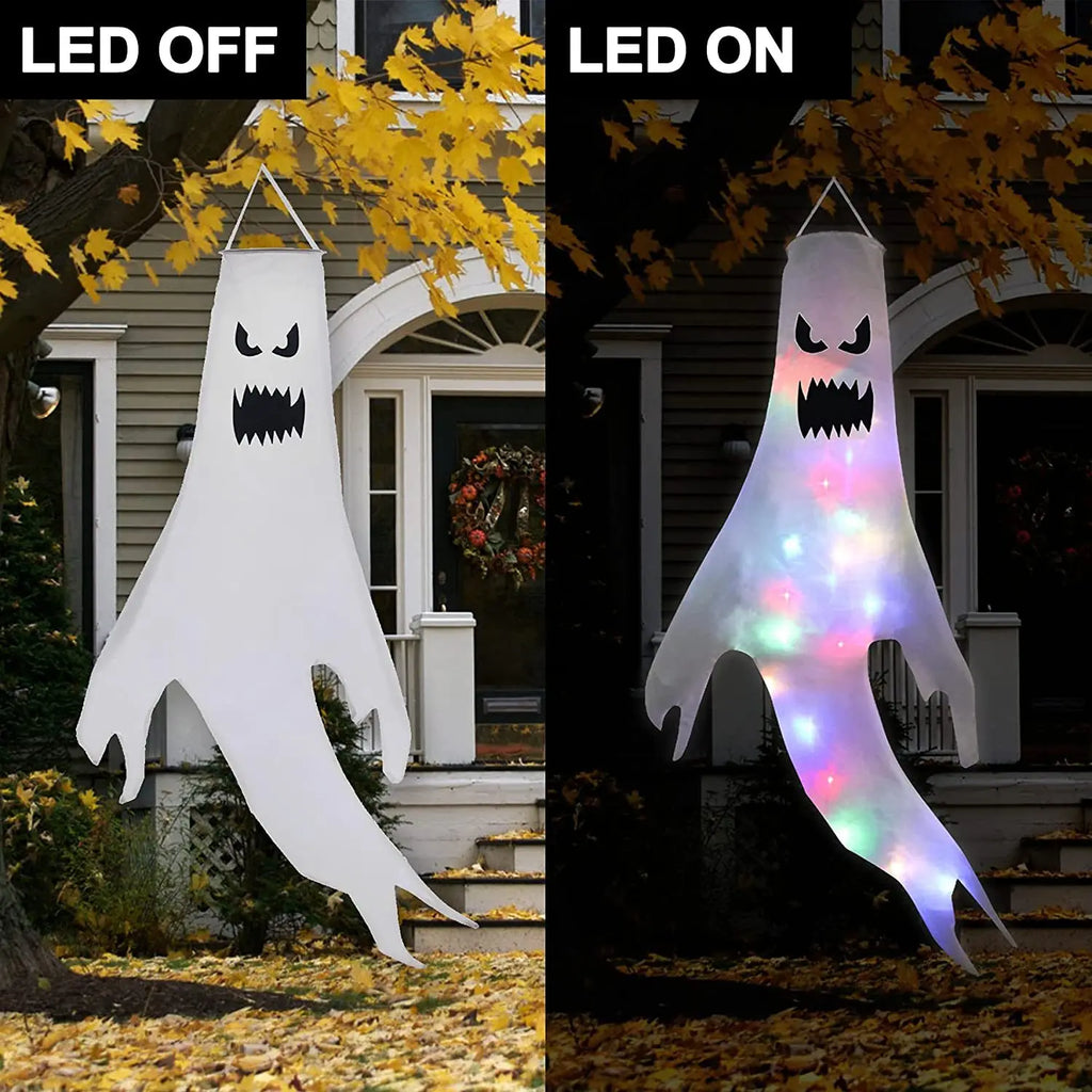 LED Luminous Hanging Ghost: Scary Halloween Party Prop