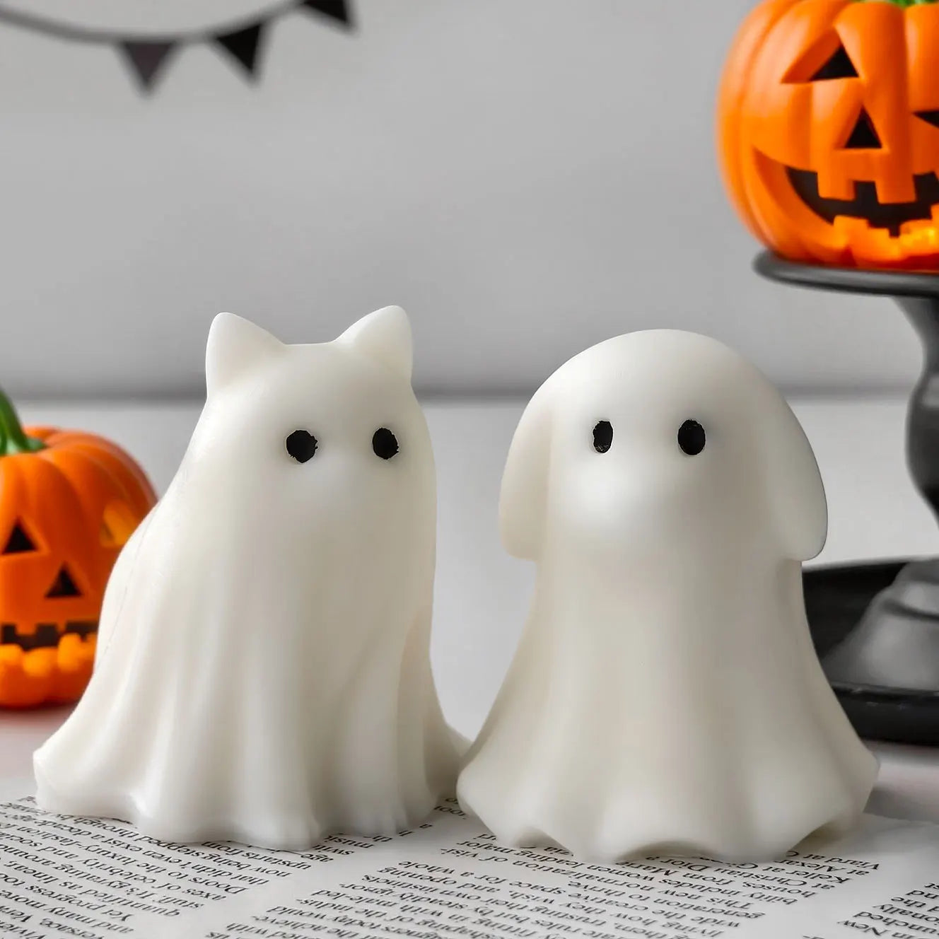 Halloween Ghost Candle Silicone Mold DIY Spooky Cat Dog Decor Silicone Mould Pumpkin Craft Wax Resin Home Party Decoration