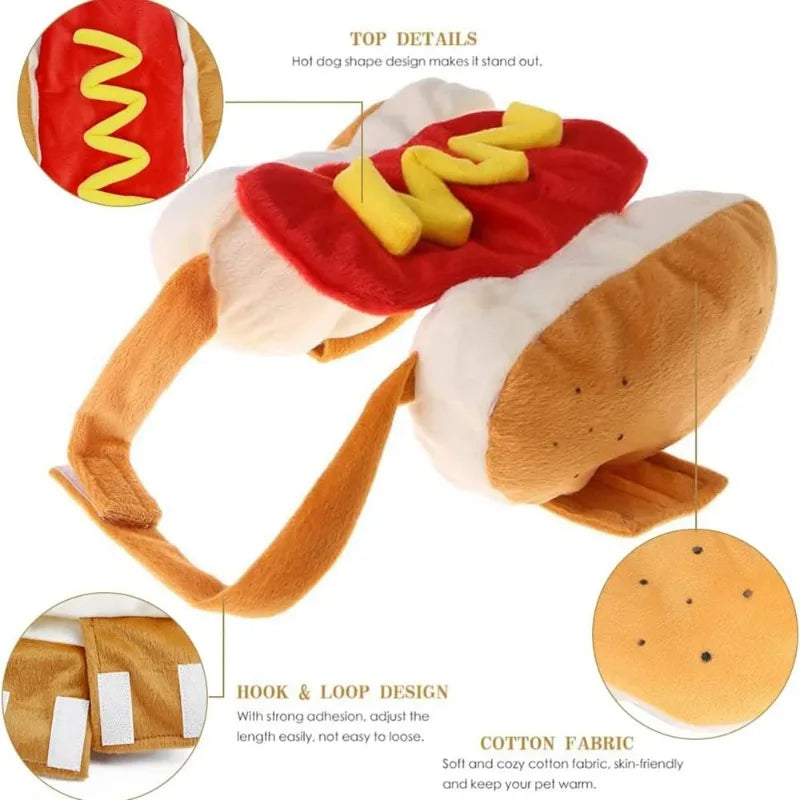 Hot Dog Dachshund Costume: Funny Adjustable Halloween Pet Suit